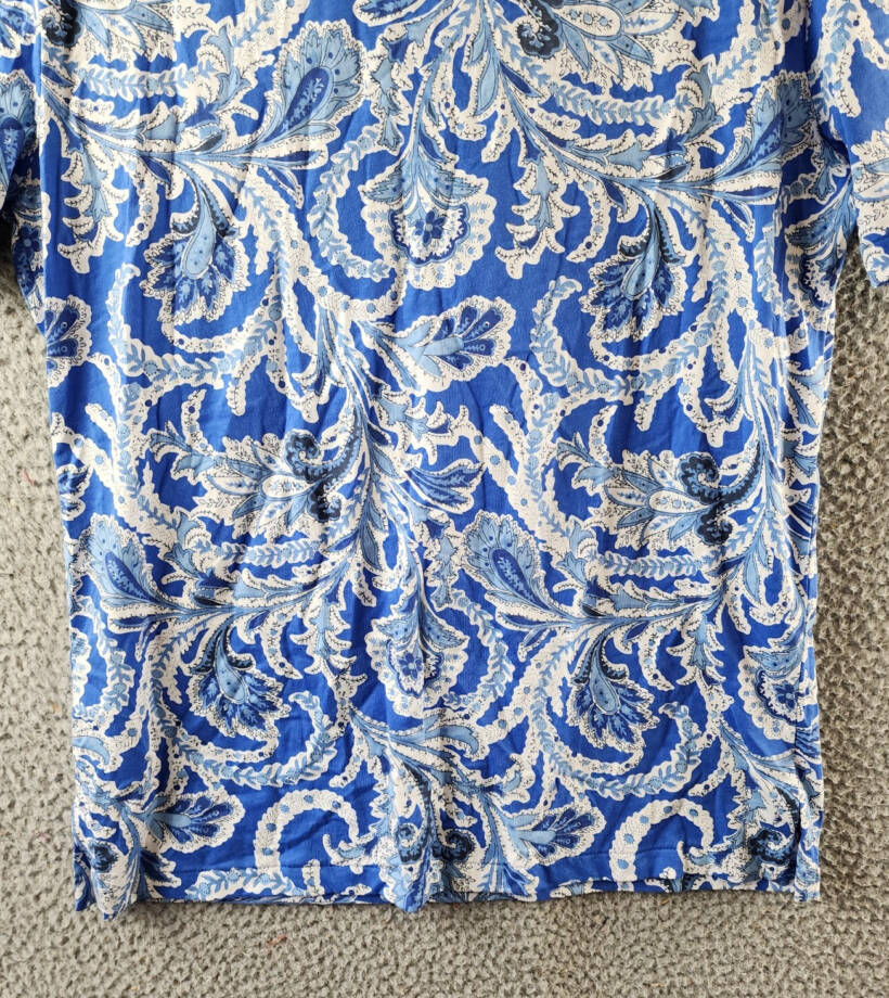 Polo Ralph Lauren Printed Polo Shirt Men's S Blue Short Sleeves Patch Pocket