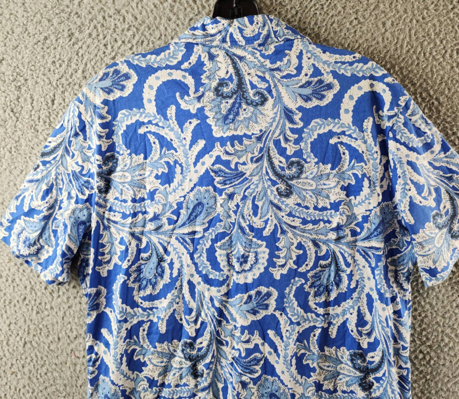 Polo Ralph Lauren Printed Polo Shirt Men's S Blue Short Sleeves Patch Pocket