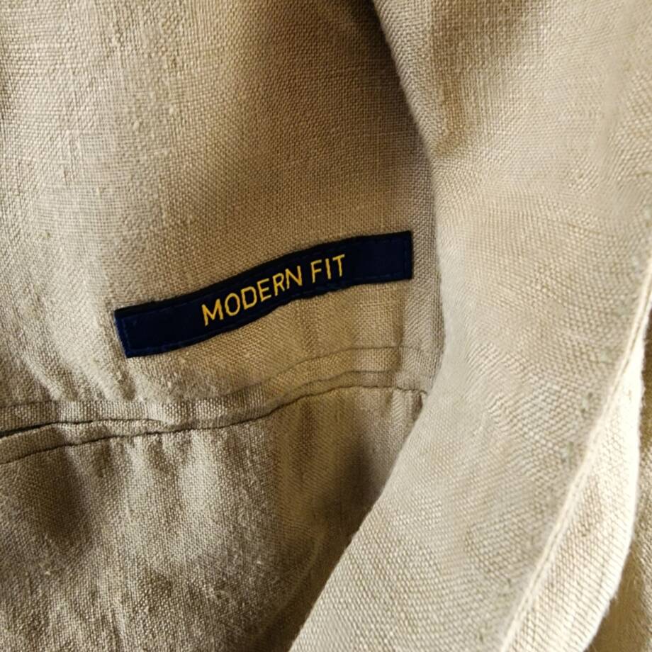 Polo Ralph Lauren Soft Modern Linen Suit Jacket Men's 48R Beige Notch Lapels