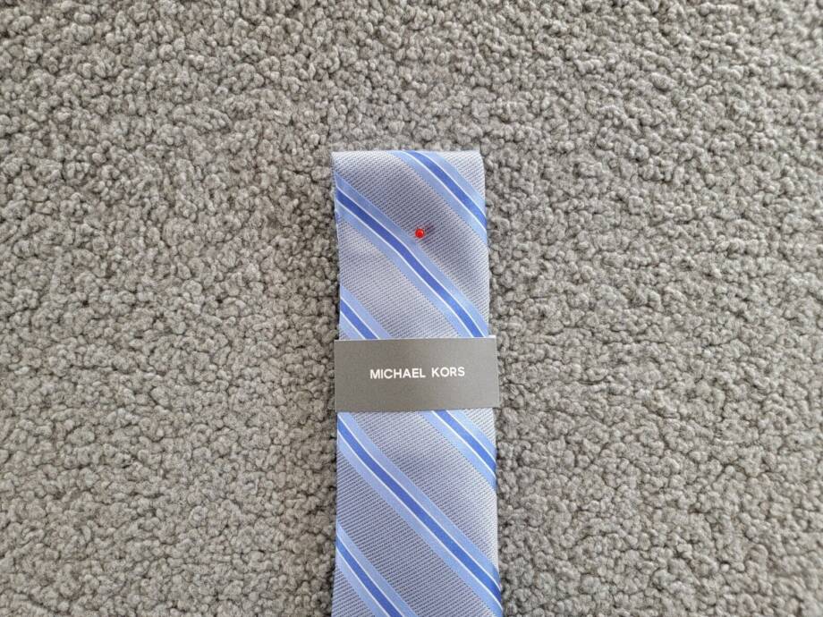 Michael Kors Vitra Stripe Tie Men's One Size Blue Adjustable Pointed Style