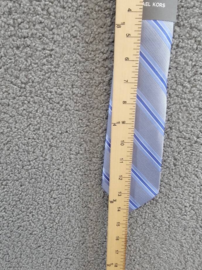 Michael Kors Vitra Stripe Tie Men's One Size Blue Adjustable Pointed Style