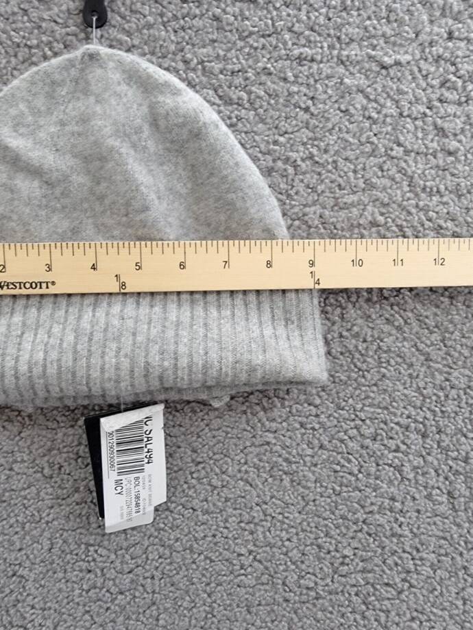 kate spade new york Wool Bow Ribbed-Cuff Knit Beanie Women's OS Gray Heather