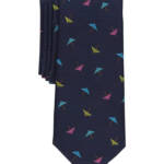 Bar III Skinny Design Cocktail Umbrellas Tie Men's One Size Navy Blue Pointed