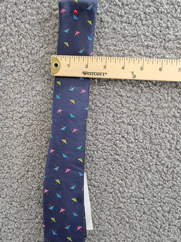 Bar III Skinny Design Cocktail Umbrellas Tie Men's One Size Navy Blue Pointed