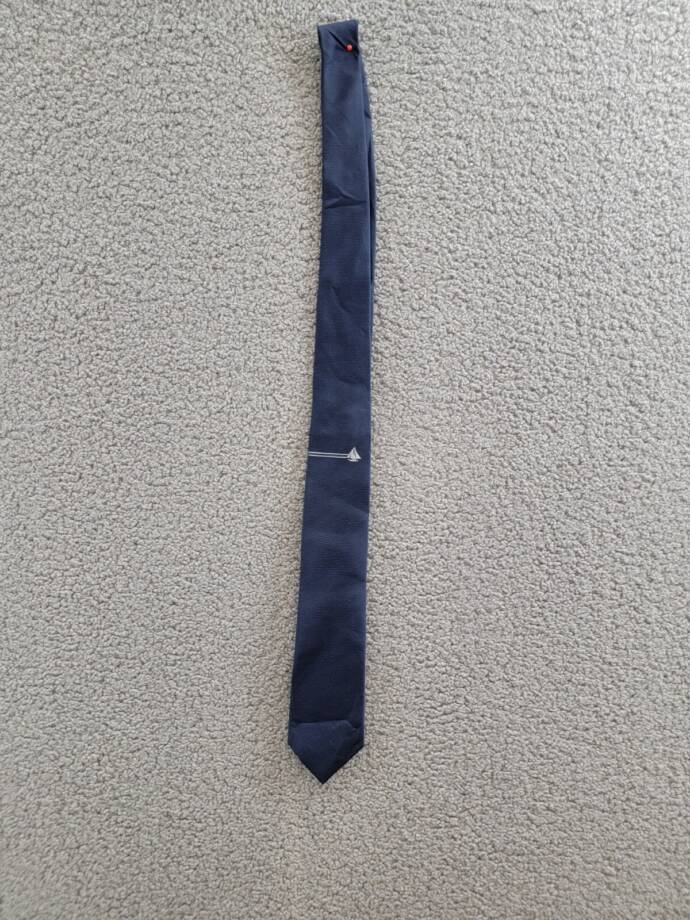 Tommy Hilfiger Silk Blend Boat Bar Panel Tie Men's One Size Navy Adjustable