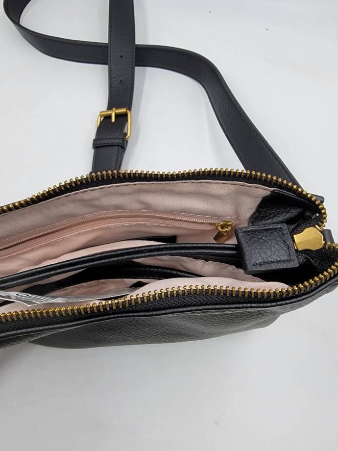Style & Co Double Compartment Crossbody Bag Women's OS Black Zip Top Closure