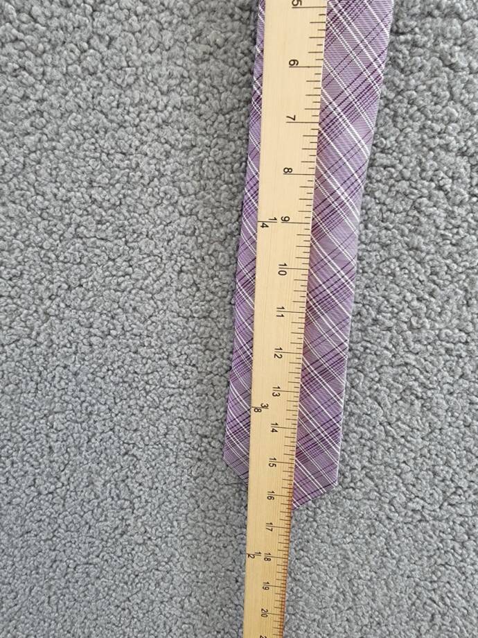 Calvin Klein Silk Blend Fine Wire Plaid Tie Men's Purple Adjustable