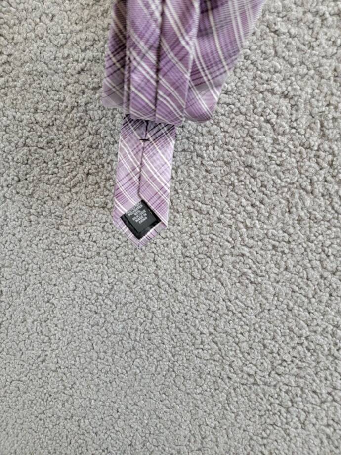 Calvin Klein Silk Blend Fine Wire Plaid Tie Men's Purple Adjustable