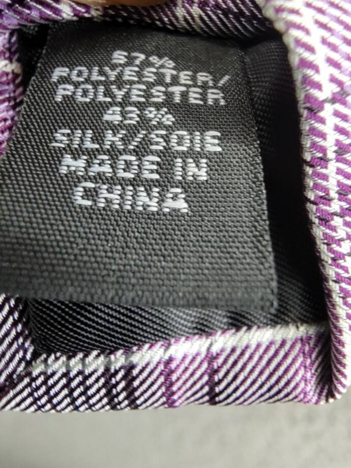 Calvin Klein Silk Blend Fine Wire Plaid Tie Men's Purple Adjustable