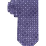 Calvin Klein Silk Blend Four Points Medallion Ties Men's Purple Adjustable