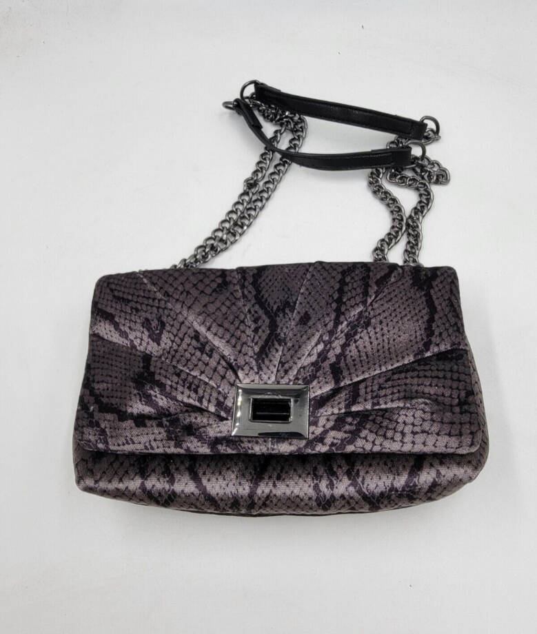 I.N.C. International Concepts Mini Ajae Velvet Snake Shoulder Bag - Charcoal