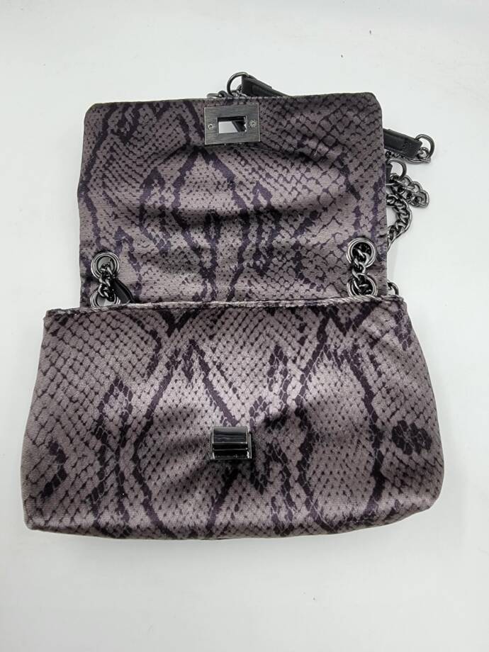 I.N.C. International Concepts Mini Ajae Velvet Snake Shoulder Bag - Charcoal