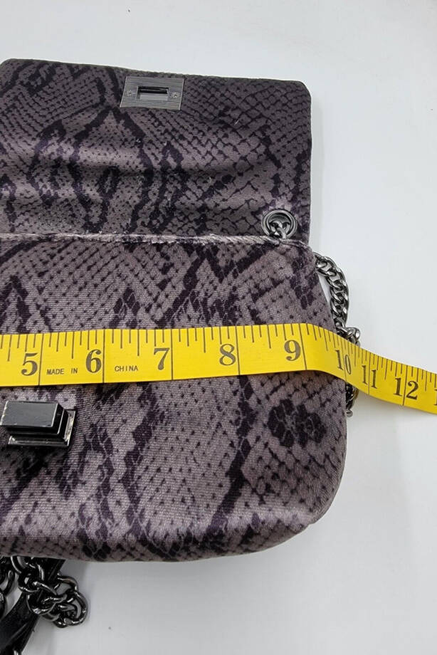 I.N.C. International Concepts Mini Ajae Velvet Snake Shoulder Bag - Charcoal