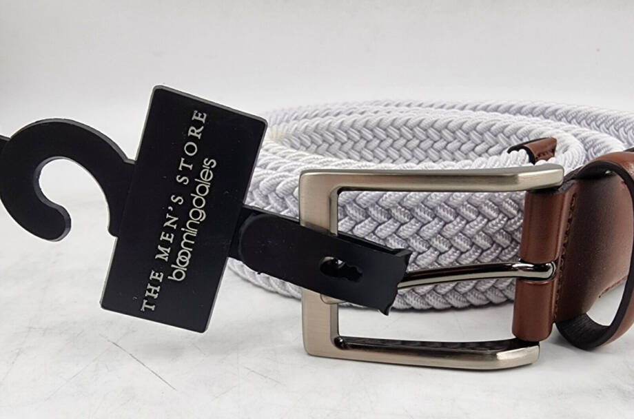 The Men's Store at Bloomingdale's Woven Stretch Belt Men's 40 White Elastic Cord