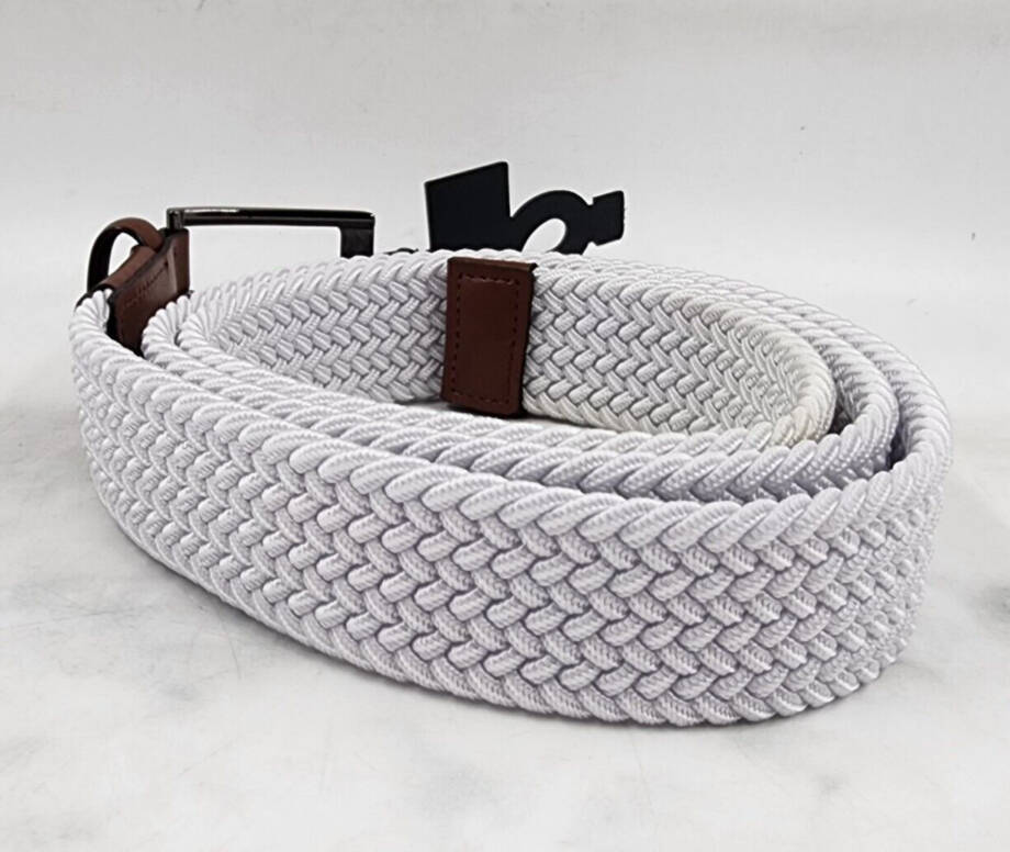 The Men's Store at Bloomingdale's Woven Stretch Belt Men's 40 White Elastic Cord