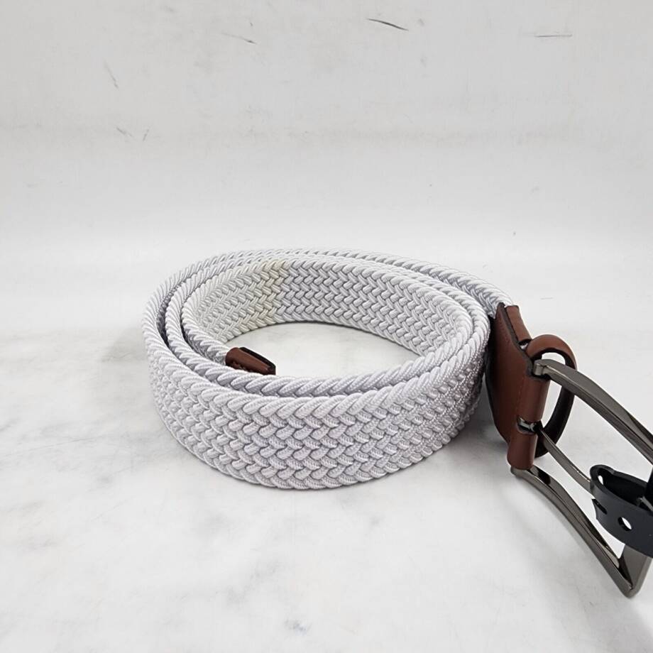 The Men's Store at Bloomingdale's Woven Stretch Belt Men's 40 White Elastic Cord