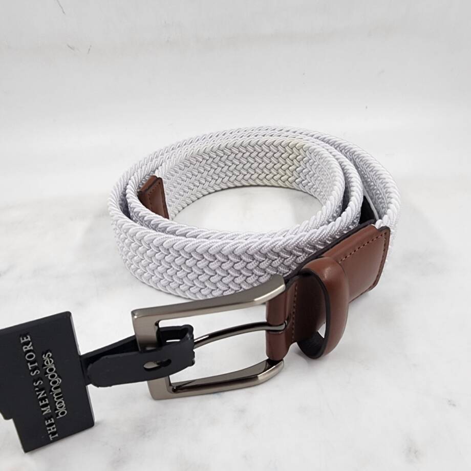 The Men's Store at Bloomingdale's Woven Stretch Belt Men's 40 White Elastic Cord
