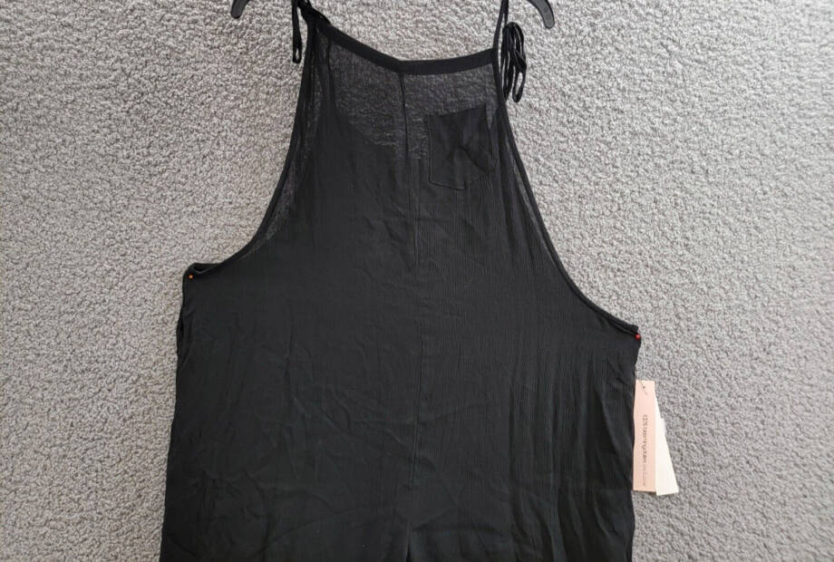 Aqua Jumper Swim Cover-Up Women's M Black Straight Neck Shoulder Tie Closure