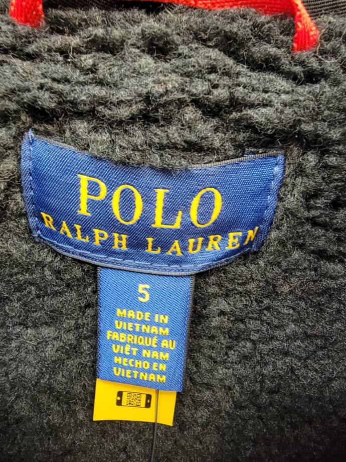 Polo Ralph Lauren Artificial-fur-Trim Down Parka Jacket Little Boys 5 Black L/S