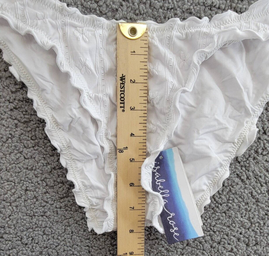 Isabella Rose Meadow Maui Bikini Bottom Women's S Marshmallow Ruffled Hem