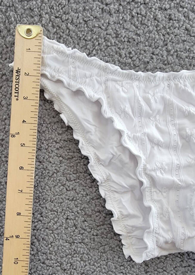 Isabella Rose Meadow Maui Bikini Bottom Women's S Marshmallow Ruffled Hem