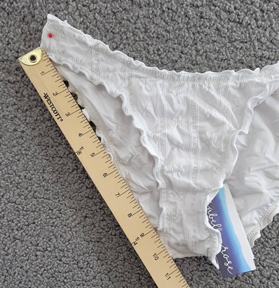 Isabella Rose Meadow Maui Bikini Bottom Women's S Marshmallow Ruffled Hem