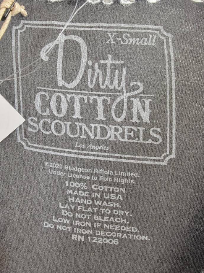 Dirty Cotton Scoundrels Def Leppard Rock Of Ages Shirt Womens XS Gray Distressed