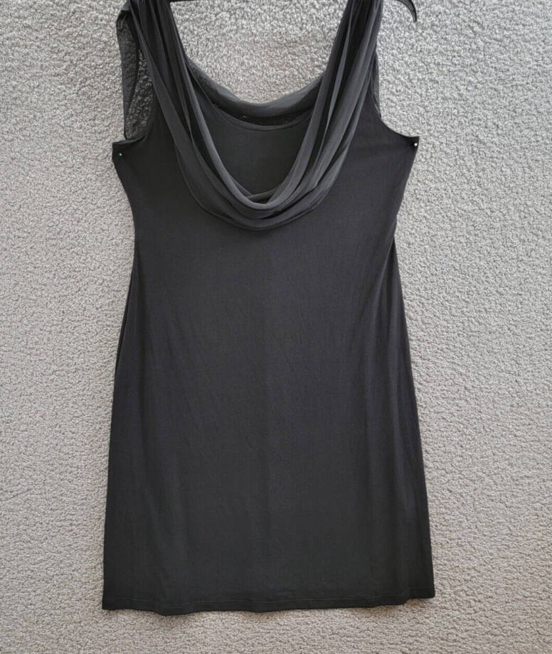 Connected Apparel Cowlneck Sleeveless A-Line Dress Women's 14 Black Pullover