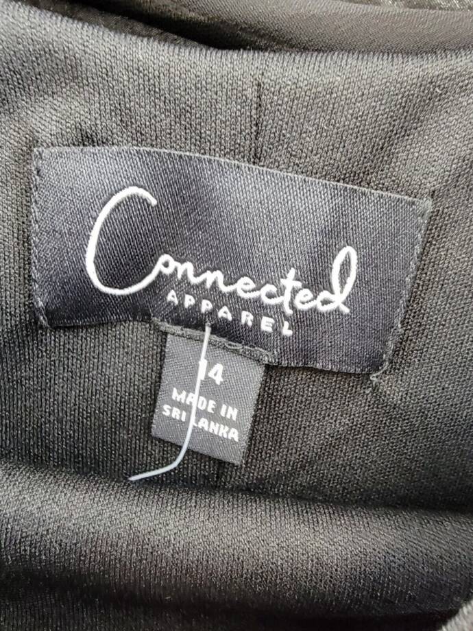 Connected Apparel Cowlneck Sleeveless A-Line Dress Women's 14 Black Pullover