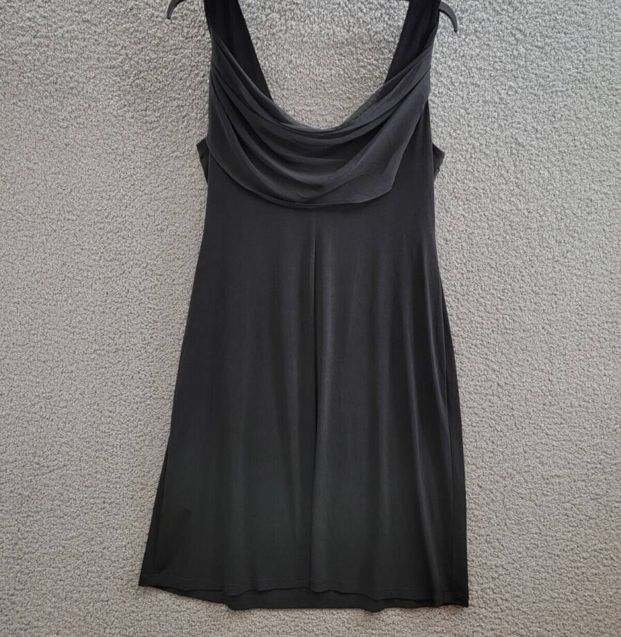 Connected Apparel Cowlneck Sleeveless A-Line Dress Women's 14 Black Pullover