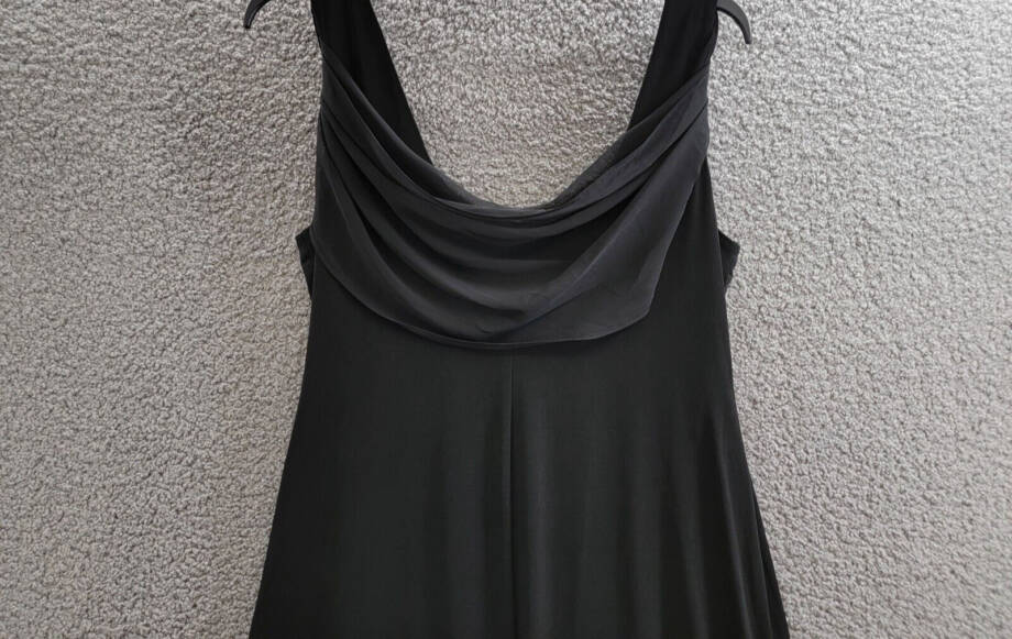 Connected Apparel Cowlneck Sleeveless A-Line Dress Women's 14 Black Pullover