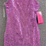 With Jules Sleeveless Sequin Bodycon Dress Girls M Lilac Adjustable Straps Lined