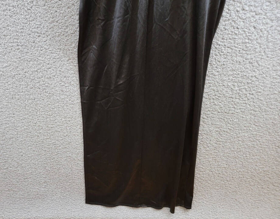 Emerald Sundae Drape-Front Long Sateen Gown Juniors' S Black Back Zip Closure