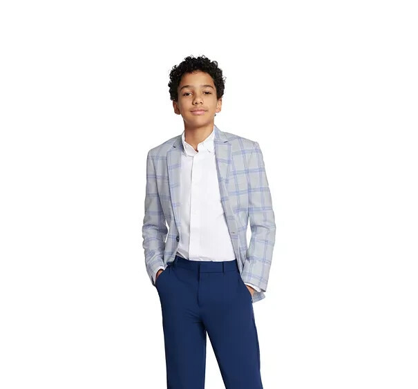 Tommy Hilfiger Modern-Fit Stretch Windowpane Sport Coat Big Boys 16 Multi L/S