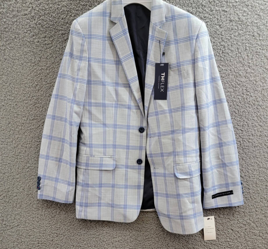Tommy Hilfiger Modern-Fit Stretch Windowpane Sport Coat Big Boys 16 Multi L/S