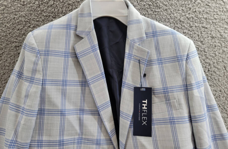 Tommy Hilfiger Modern-Fit Stretch Windowpane Sport Coat Big Boys 16 Multi L/S