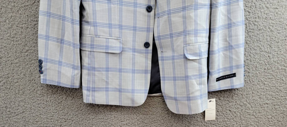 Tommy Hilfiger Modern-Fit Stretch Windowpane Sport Coat Big Boys 16 Multi L/S