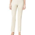 Charter Club Slim-Leg Ankle Pants Women's 6 Birch Tree Slit Hem Elastic Waist
