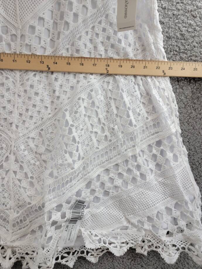 JohnPaulRichard Crocheted A-Line Skirt Women's XL White Scalloped Hem Pull On