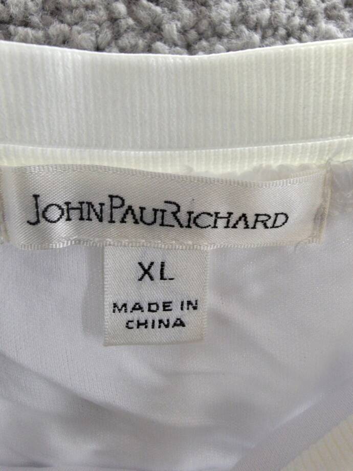 JohnPaulRichard Crocheted A-Line Skirt Women's XL White Scalloped Hem Pull On