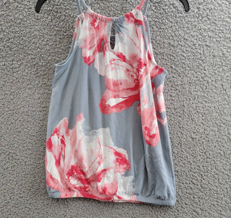 INC International Concepts Petite Floral Embellished Halter Top Women's PS Multi