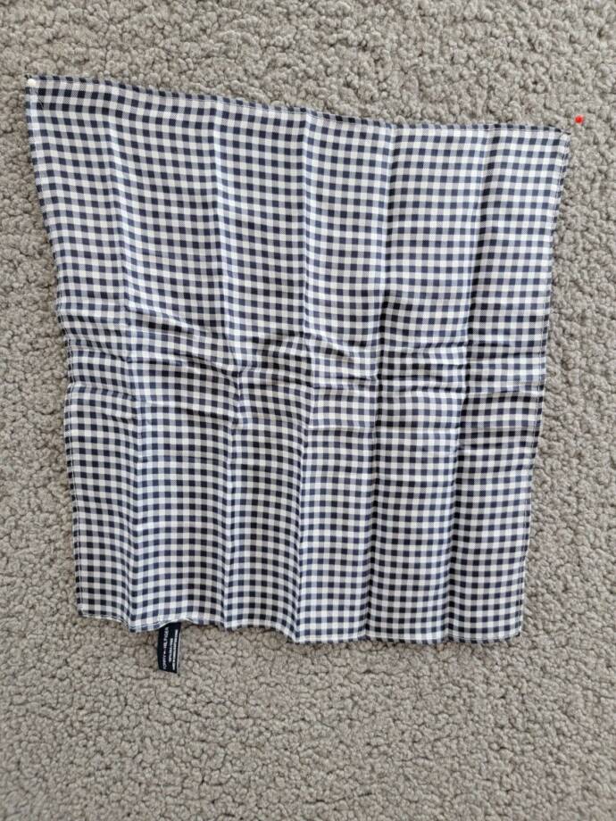 Tommy Hilfiger Silk Tonal Stripe Solid Bow Tie & Gingham Pocket Square Set -Navy