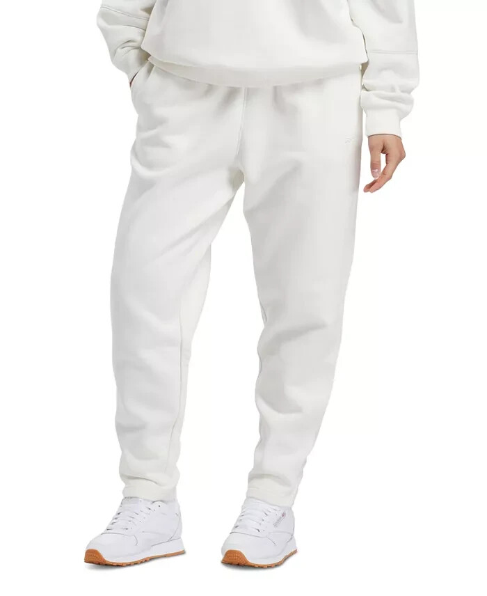 Reebok Active Mid-Rise Tapered Sweatpants Women's M Chalk Elasticized Waist