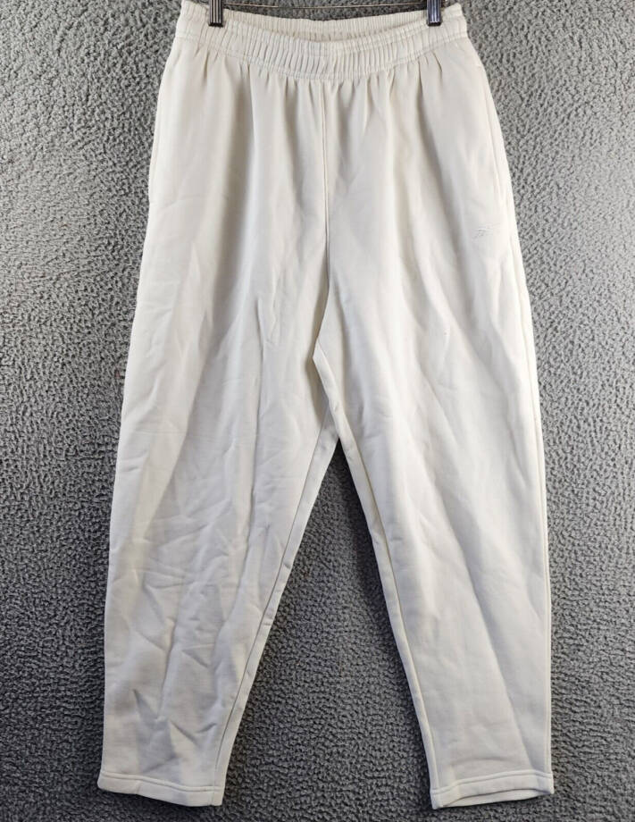 Reebok Active Mid-Rise Tapered Sweatpants Women's M Chalk Elasticized Waist