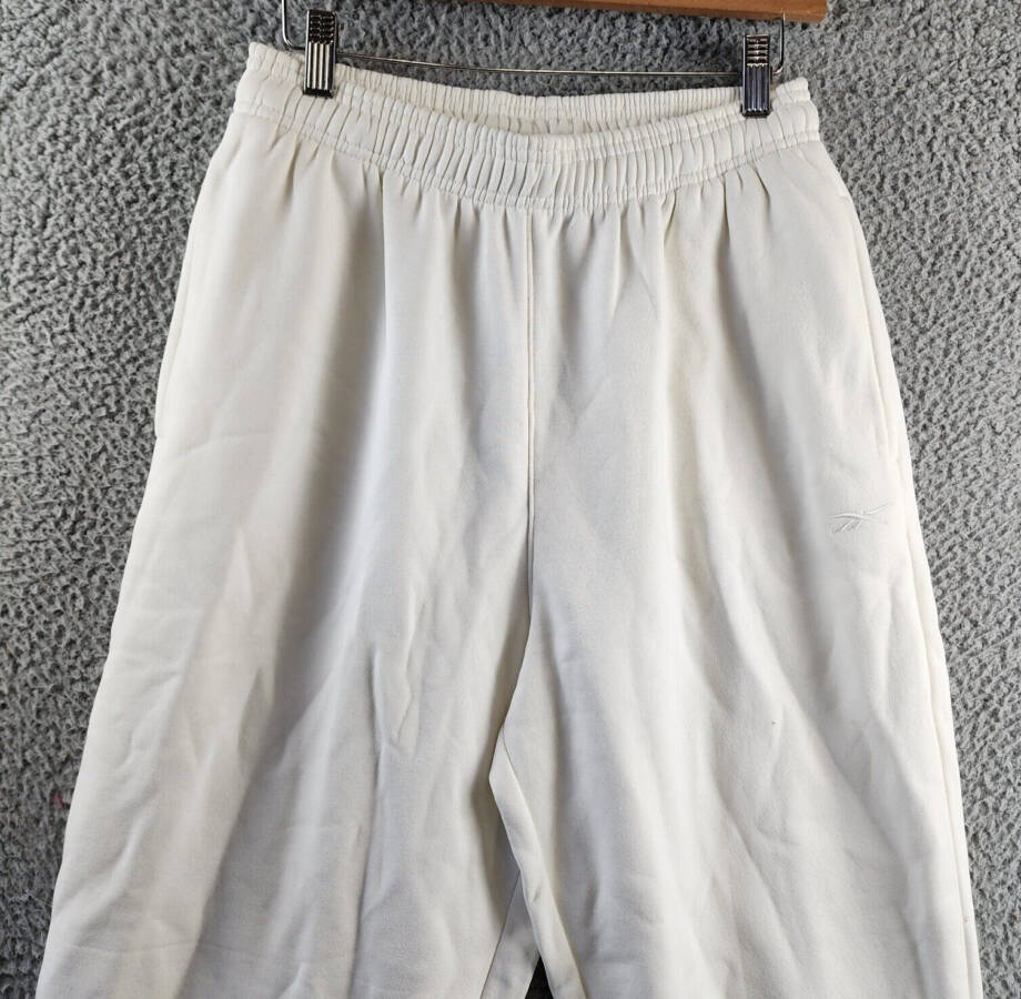 Reebok Active Mid-Rise Tapered Sweatpants Women's M Chalk Elasticized Waist