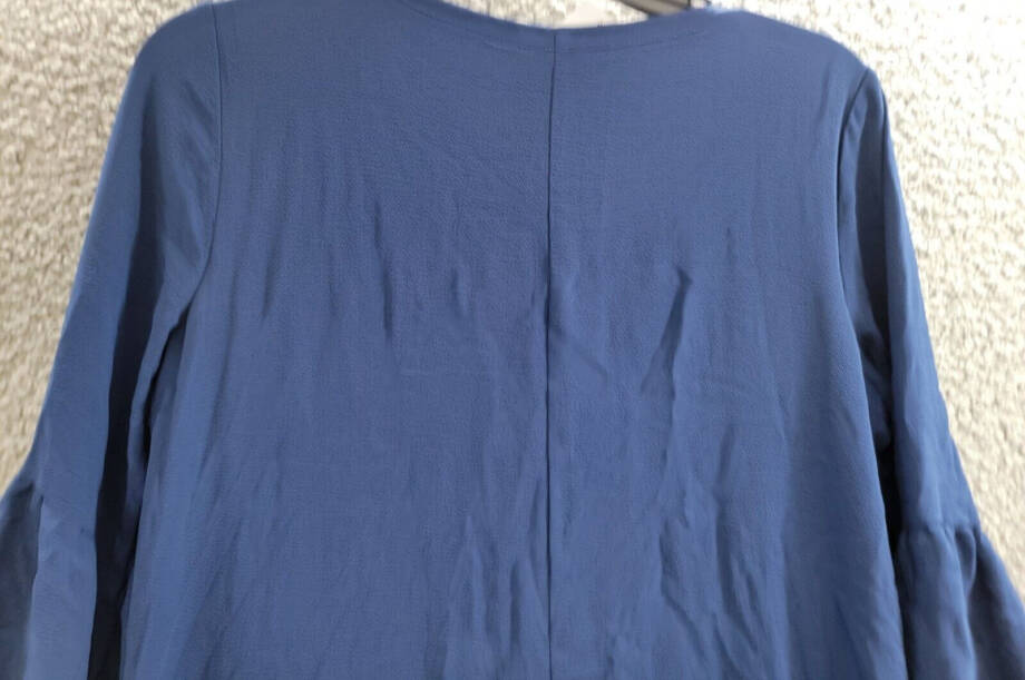NY Collection Petite High-low Keyhole with Necklace Shift Dress Women's PM Navy