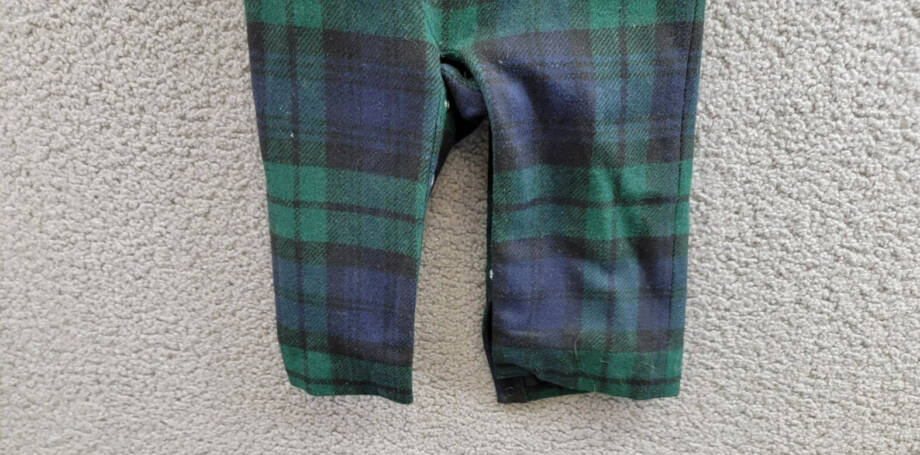Ralph Lauren Bodysuit & Plaid Wool Overalls Set Baby Boys 18M Multi Button Snap