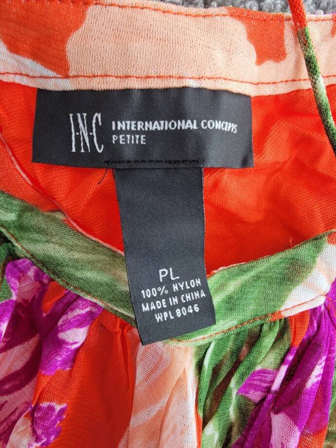 INC International Concepts Petite Floral Halter Off Shoulder Top Womens PL Multi