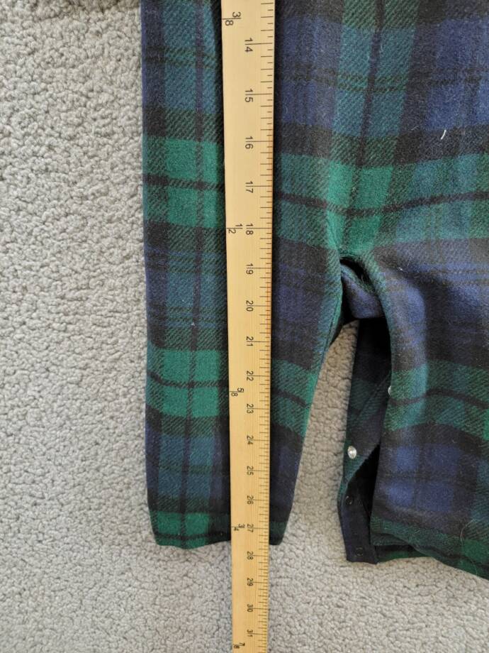 Ralph Lauren Bodysuit & Plaid Wool Overalls Set Baby Boys 18M Multi Button Snap