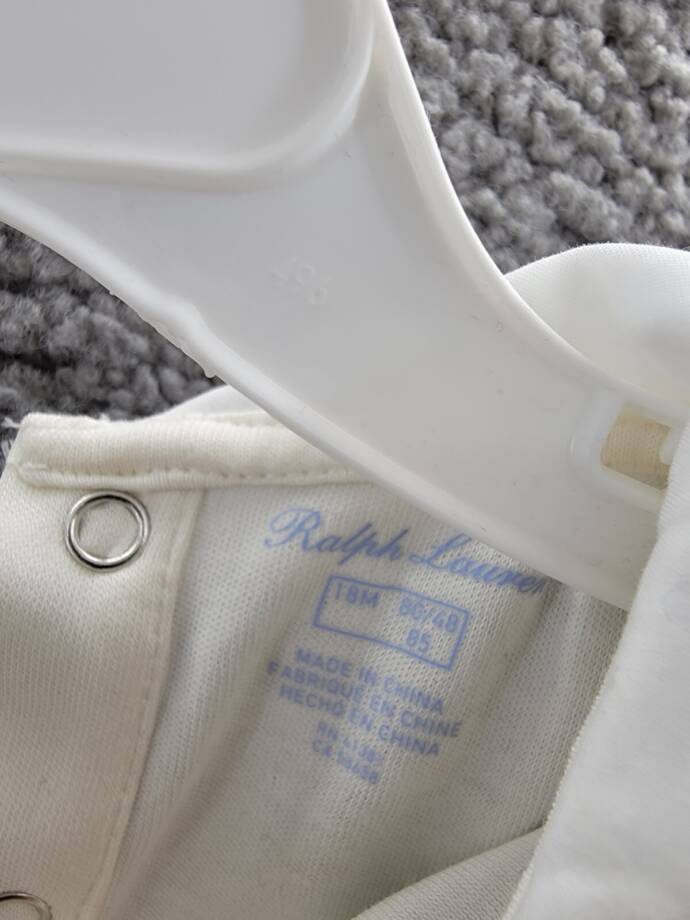 Ralph Lauren Bodysuit & Plaid Wool Overalls Set Baby Boys 18M Multi Button Snap